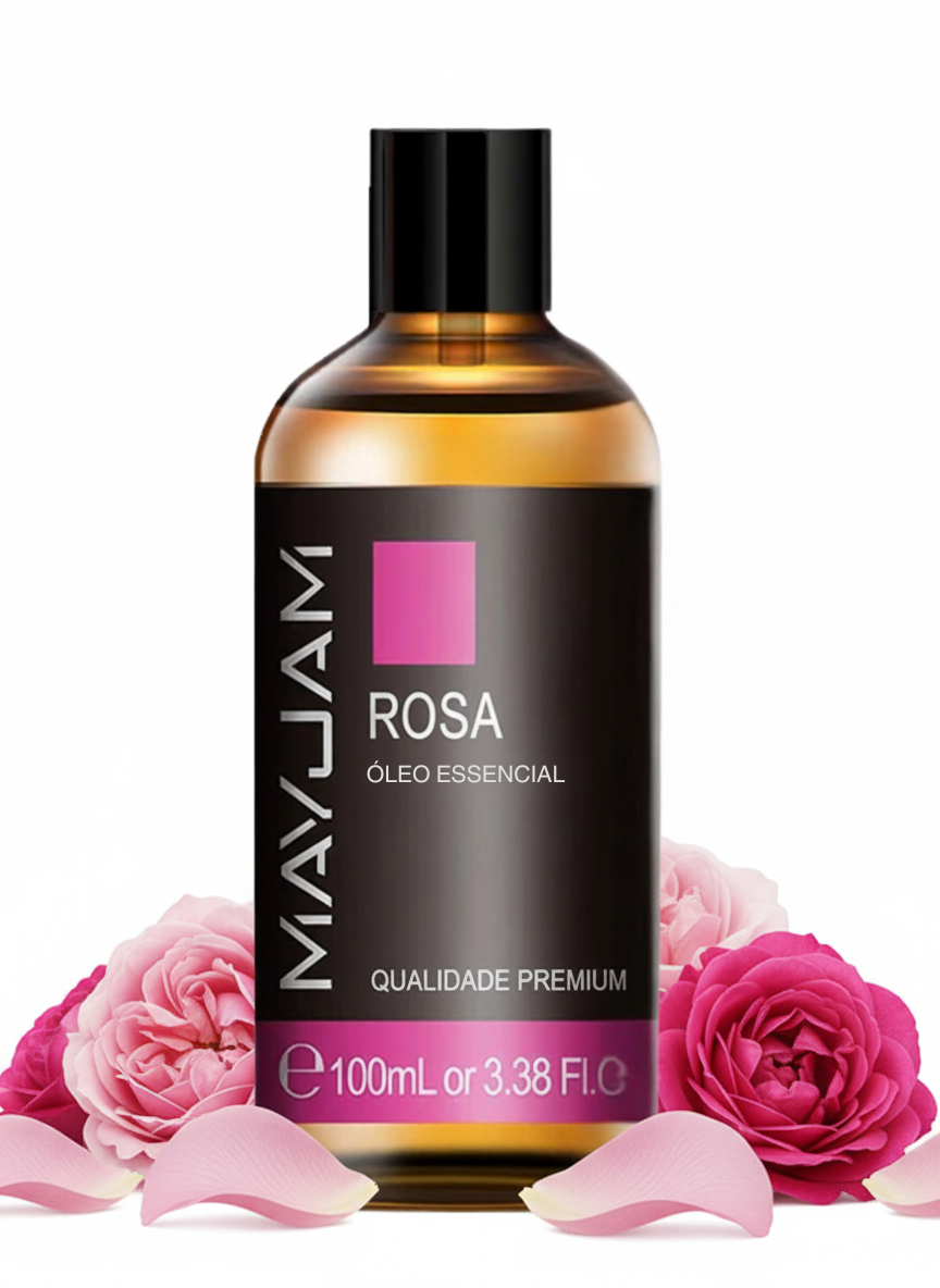 Óleo Essencial de Rosa Puro 100 ml Mayjam