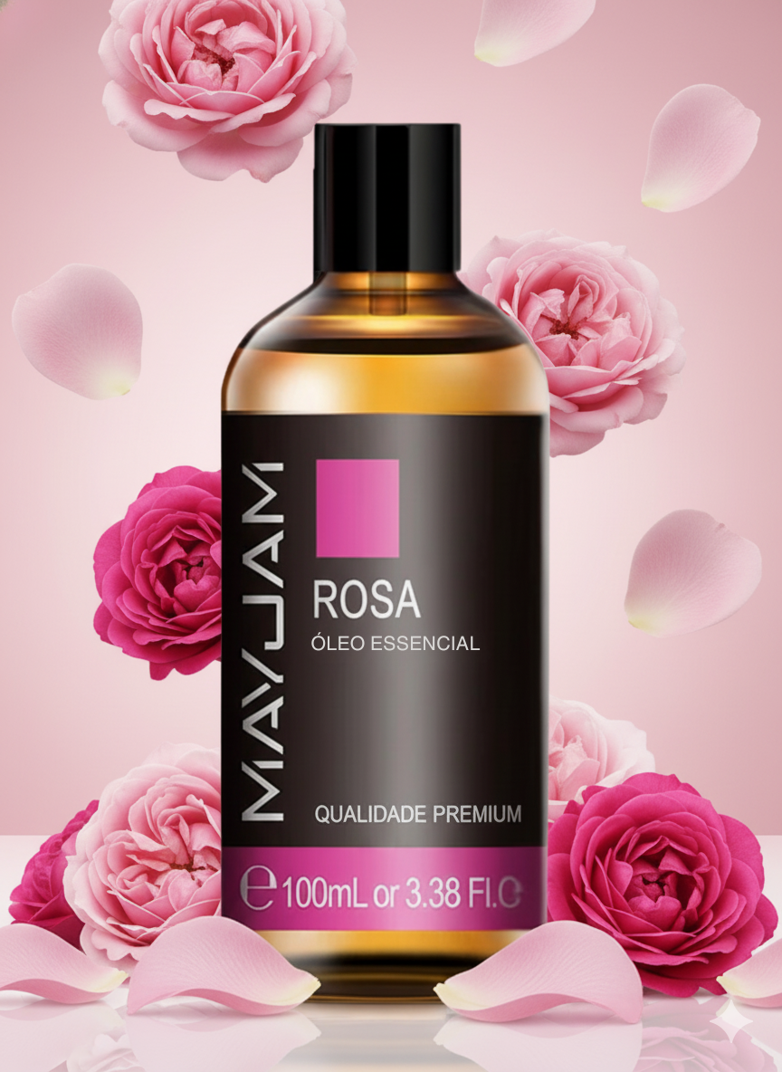 Óleo Essencial de Rosa Puro 100 ml Mayjam